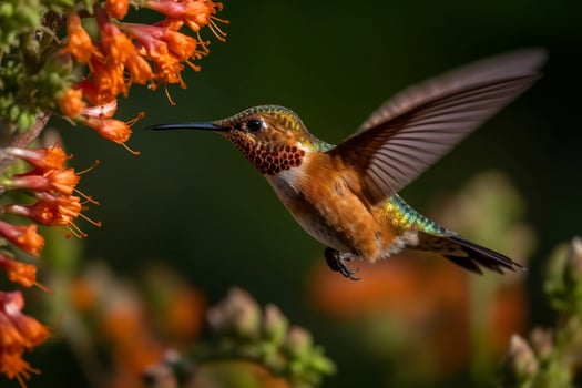Portrait humming bird AI Generate photo