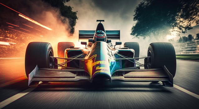 The F1 on the circuit with . photo