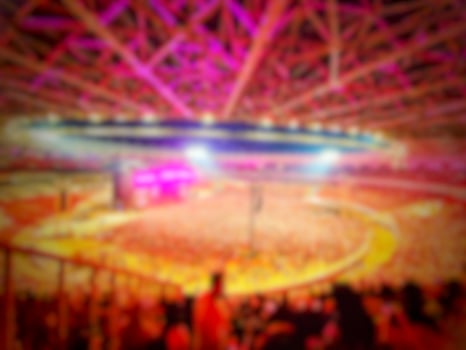 Defocused blurred photo of the atmosphere of blackpink's concert in Jakarta, Born in Pink.
