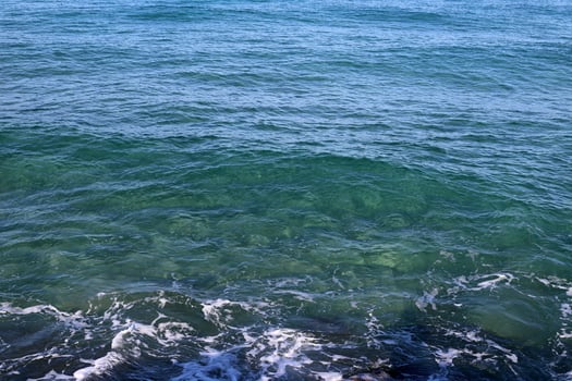The color of sea water on the Mediterranean coast. photo