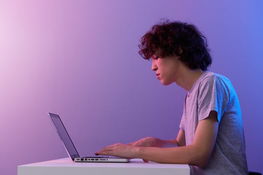 guy online games positive fun Internet isolated background photo