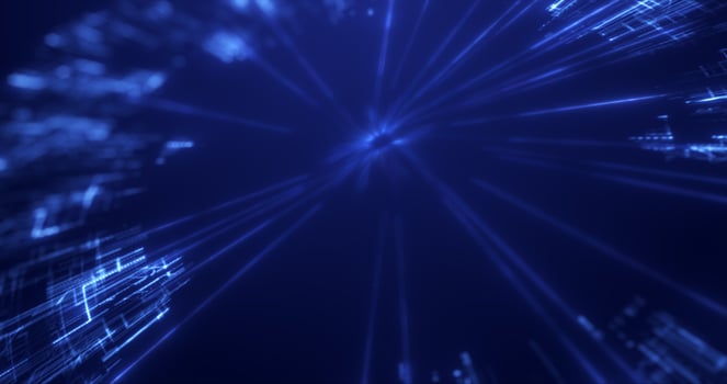 Abstract blue glowing circle energy futuristic computer digital hi-tech swirling abstract background photo