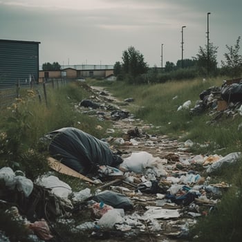 Garbage dumpnature pollution photo