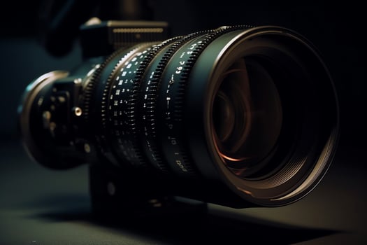 Video camera lens. AI Generated photo