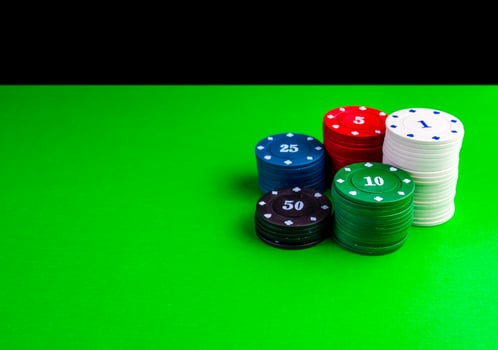 Poker game, stacks of chips on the table. photo