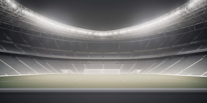 Empty stadium with a lot of lights photo