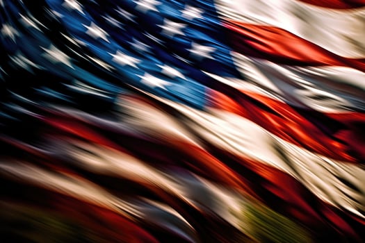 photo of waving american flag.