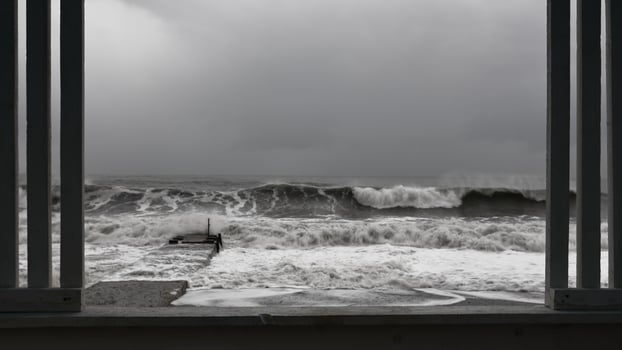storm on the seashore photo