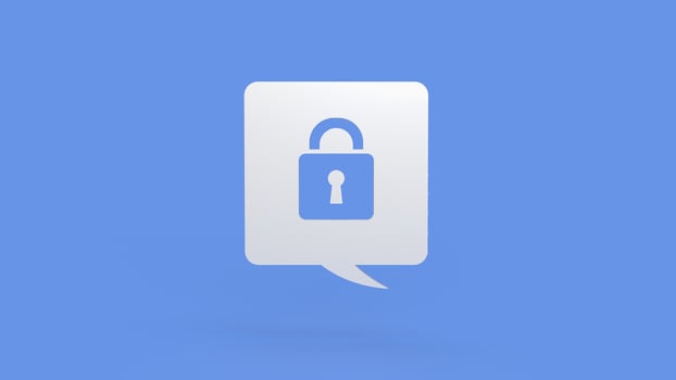 Lock icon for security concept 3d rendering photo