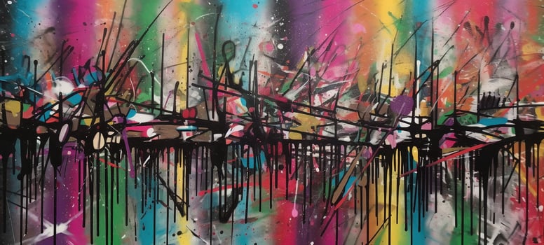 , Ink black street graffiti art on a textured paper vintage background, inspired by Banksy. photo