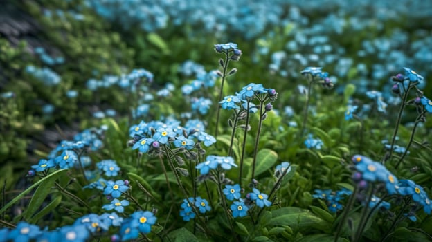 Forget-me-nots in bloom. Floral background. . photo