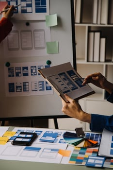 UX UI and Programming development technology. photo