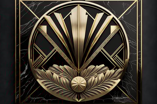 Abstract art deco bronze geometric background. photo