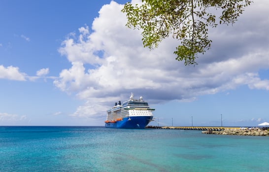 Saint Croix, US Virgin Islands, cruise ship in Frederiksted at the pier photo