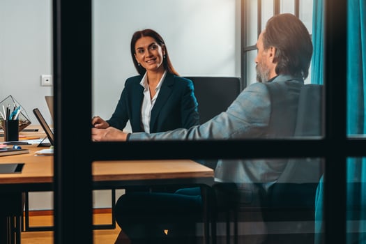 Group of business people have a meeting together in office photo