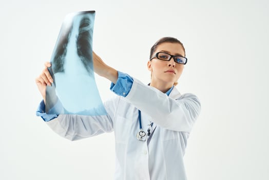 female doctor in white coat medicine health specialist professional x-ray photo