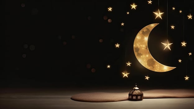 Ramadan background with moon. Illustration photo