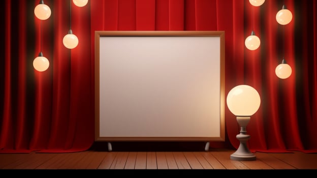 Frame with bulb lights. Illustration photo