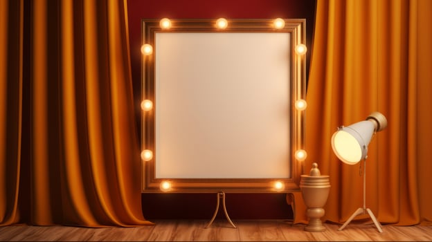 Frame with bulb lights. Illustration photo