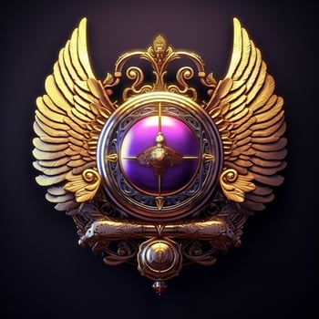 Luxury shield with wings and crystal ball photo