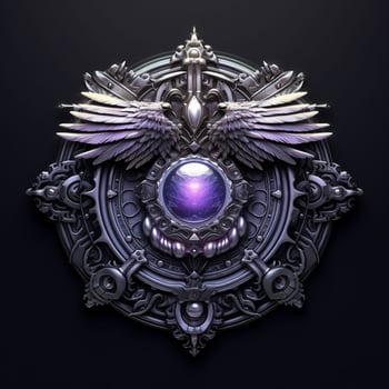 Luxury shield with wings and crystal ball photo