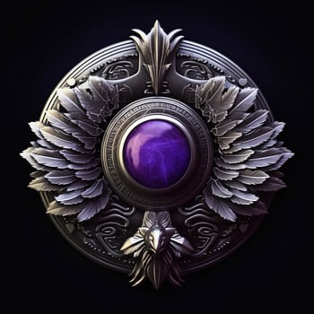 Luxury shield with wings and crystal ball photo