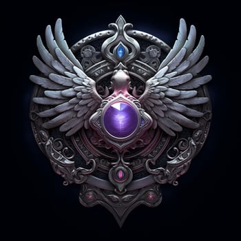 Luxury shield with wings and crystal ball photo