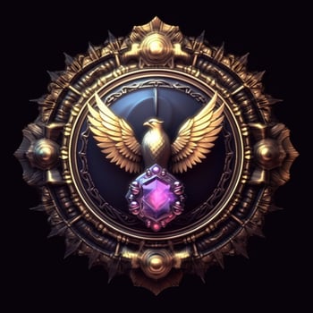 Luxury shield with wings and crystal ball photo