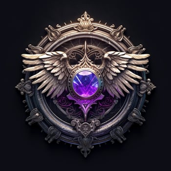 Luxury shield with wings and crystal ball photo