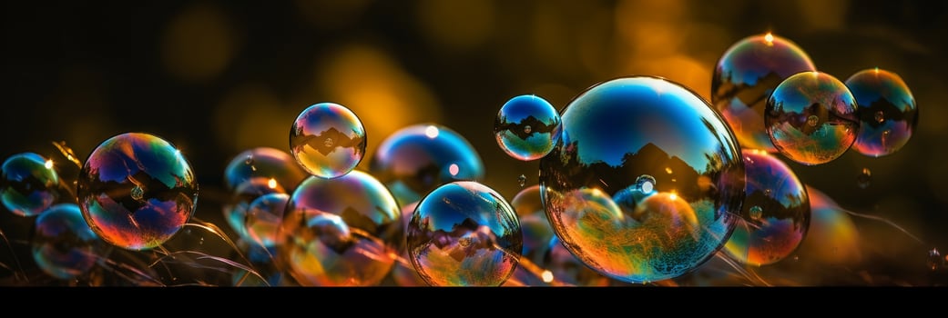 Giant bubbles blurred background. photo