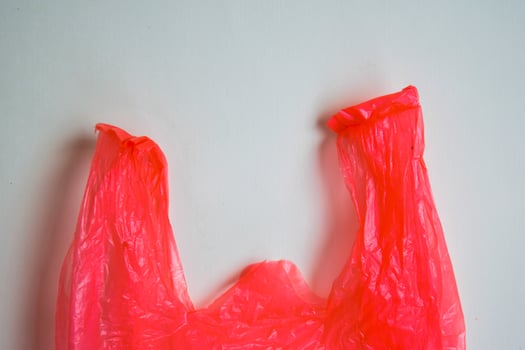Say No To Plastic Bags - No More Plastic Concept isolated white background photo