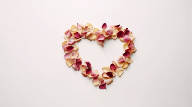 Heart from rose petals. Illustration photo