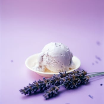 Lavender ice cream. Illustration photo