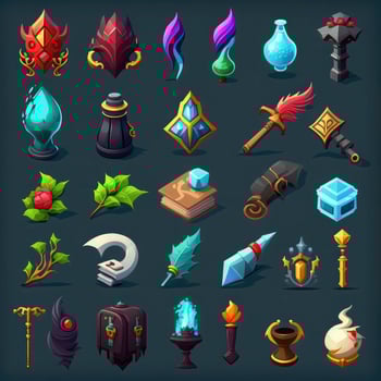 design rpg 2d game icons photo
