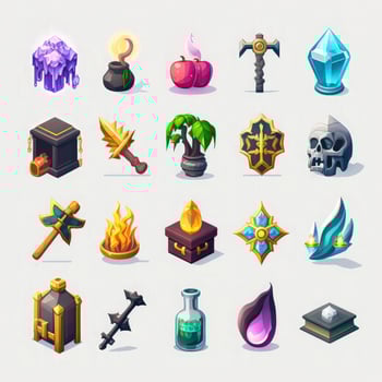 gold rpg 2d game icons photo