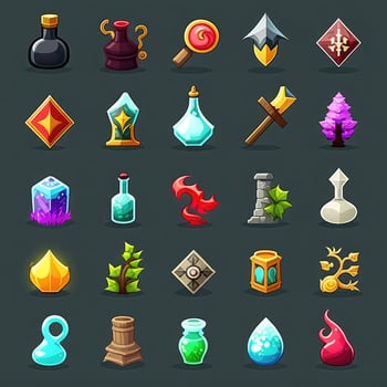 gem rpg 2d game icons photo