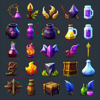 object rpg 2d game icons photo