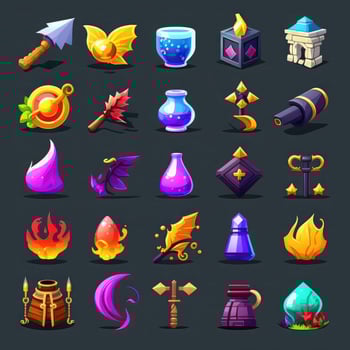 fire rpg 2d game icons photo