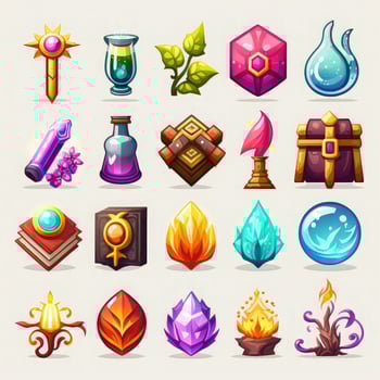 crystal rpg 2d game icons photo