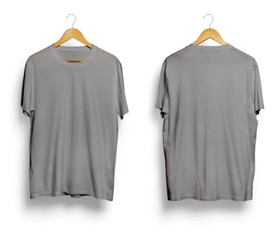blank gray t-shirt mockup front and back view photo