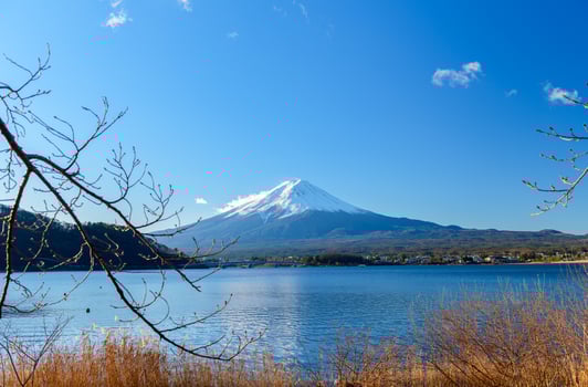 Landscape of Fuji Mountain at Lake Kawaguchiko photo
