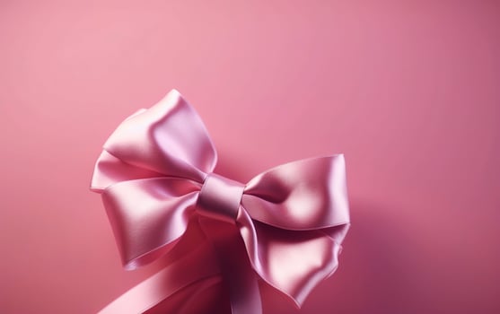 Pink bow over pink background. Happy Mothers Day. Womans day. . photo