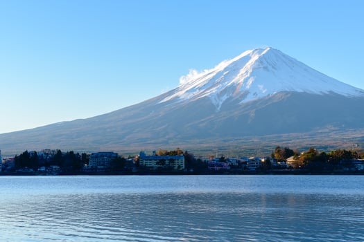 Landscape of Fuji Mountain at Lake Kawaguchiko photo