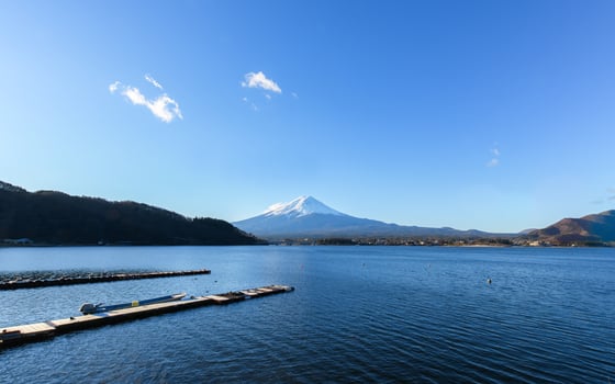 Landscape of Fuji Mountain at Lake Kawaguchiko photo