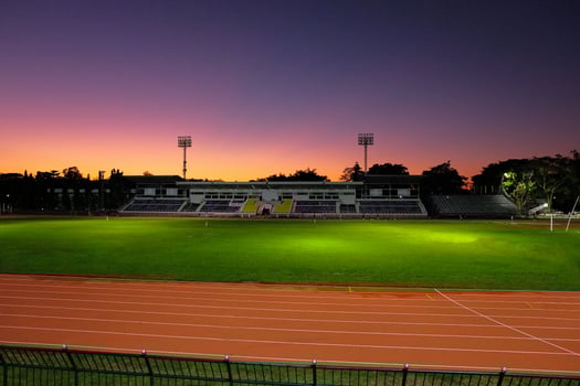 Beautiful sky light in sport stadium. photo