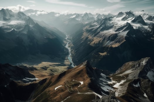 Aerial shot of beautiful Swiss Alps. photo