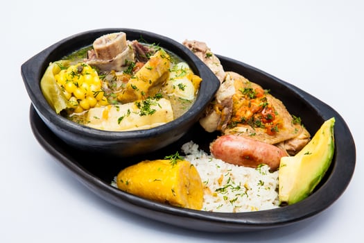 Traditional Colombian soup from the region of Santander called puchero photo