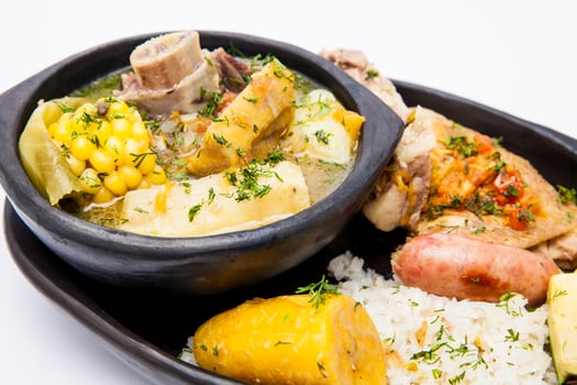 Traditional Colombian soup from the region of Santander called puchero photo