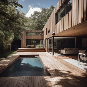 A large house with a pool Generated photo
