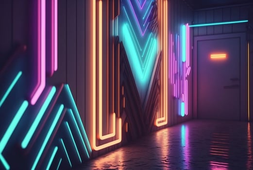 realistic neon light background. photo